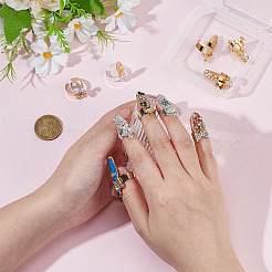 10 stücke 10 arten legierung frauen fingernagel ringe&nbsp;MRMJ-ME0001-22