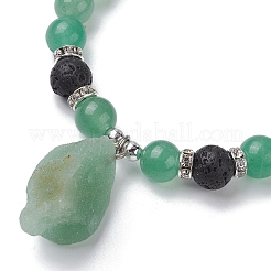 Bracciali naturali Aventurine verde in rilievo di stirata&nbsp;BJEW-JB10070-02
