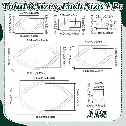 6 pz 6 stili modello di cucito acrilico trasparente&nbsp;AJEW-NB0007-76B