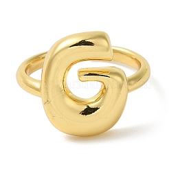 Anillo abierto de latón con iniciales para mujer.&nbsp;RJEW-N046-02G-G