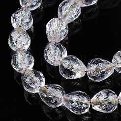 Transparent Knistern Glasperlen Stränge&nbsp;GLAA-N051-04
