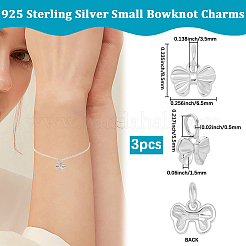 3 Stück 925 Sterlingsilber-Schleifenanhänger&nbsp;STER-BBC0008-41