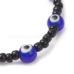 2 pulsera elástica de cuentas de lampwork hechas a mano en 2 colores para hombres y mujeres&nbsp;BJEW-JB12515