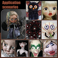 8 Stück 4 Farben Acryl-Bastelauge&nbsp;DOLL-GA0001-17B