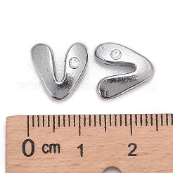 Perles coulissantes de lettre pour la fabrication de bracelet de montre&nbsp;X-ALRI-O012-V-NR