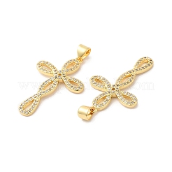 Pendenti in zirconi cubici trasparenti in micro pavè di ottone&nbsp;ZIRC-L103-024G