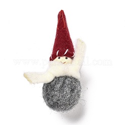 Decorazioni per display in feltro di lana a tema natalizio, pupazzo di neve con sciarpa, grigio scuro, 33x33x98mm