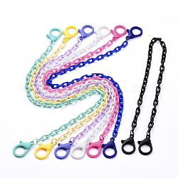 Colliers de chaîne de câble en plastique ABS personnalisés, chaînes de lunettes, chaînes de sac à main, avec fermoirs à pince en plastique, couleur mixte, 18.11~18.5 pouce (46~47 cm)