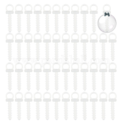 Arricraft 200 Stück Kunststoff-Schaum-Ornamente Aufhängerkappen, für weihnachtskugelschmuck versorgung, Transparent, 36x10x9.5 mm, Bohrung: 7 mm, Stift: 5x3 mm