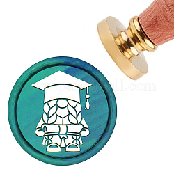 Timbro sigillo di cera in ottone con manico with, per scrapbooking diy, modello di tema di laurea, 3.5x1.18 pollice (8.9x3 cm)