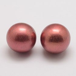 Perles de boule ajustement pendentif de cage en laiton, sans trou, rouge indien, 16mm