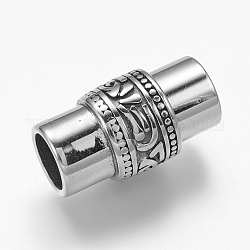 304 Magnetverschluss aus Edelstahl mit Klebeenden, Kolumne, Antik Silber Farbe, 25x14 mm, Bohrung: 8.5 mm