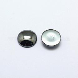 Cabochons en hématite synthétique sans magnétique, demi-rond / dôme, grises , gris foncé, 2x1mm