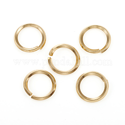 304 anello di salto in acciaio inossidabile, anelli di salto aperti, oro, 12 gauge, 14x2mm, diametro interno: 10.5mm