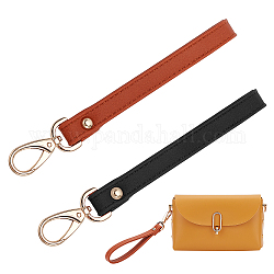 WADORN 2Pcs 2 Colors PU Leather Clutch Bag Wristlet Straps, with Alloy Swivel Clasps, for Bag Accessories, Mixed Color, 21x2.4x1.4cm, 1pc/color
