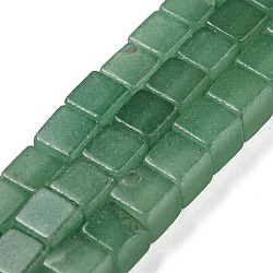 Verde naturale perline avventurina fili, cubo, 6~6.5x6~6.5x6~6.5mm, Foro: 1.2 mm, circa 63~64pcs/filo, 15''~15.16'' (38.1~38.5 cm)