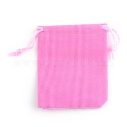 Bolsas de terciopelo rectángulo, bolsas de regalo, rosa, 15x12 cm