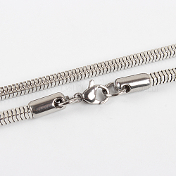 304 fabrication de collier de chaîne de serpent en acier inoxydable, avec fermoir pince de homard, couleur inoxydable, 23.6 pouce (59.9 cm)