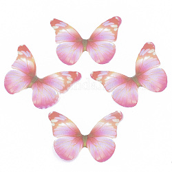 Украшения из полиэстера, для поделок ювелирные изделия серьги ожерелье заколка для волос украшение, крыло бабочки, розовые, 32x43 мм