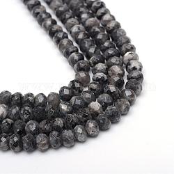 Fili di perle di diaspro / kiwi naturali di dondolo tinto rondelle sfaccettate, grigio, 8~9x5~6mm, Foro: 1 mm, circa 70pcs/filo, 14.5 pollice