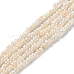 Chapelets de perles en Keshi naturel, perle de culture d'eau douce, perles baroques, pomme de terre, Note 2 un, papayawhip, 2~3x2~3.5mm, Trou: 0.5mm, Environ 162 pcs/chapelet, 13.66'' (34.7 cm)