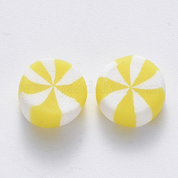 Handmade Polymer Clay Beads, No Hole/Undrilled, Candy, Champagne Yellow, 9~11x4.5~6mm