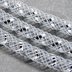 Gitterschlauch, Kunststoffnetzfaden Kabel, mit Silber-Ader, weiß, 4 mm, 50 Yards / Bündel