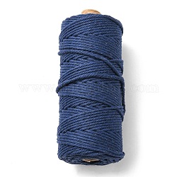 Хлопчатобумажные нитки для вязания поделок, темно-синий, 3 мм, около 109.36 ярда (100 м) / рулон
