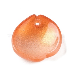 Pendenti in vetro bicolore, ciondoli di peonia petalina, arancione scuro, 17x17x5mm, Foro: 1.6 mm
