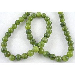 Natural Taiwan Jade Beads, Round, Olive Drab, about 10mm in diameter, hole: 1.5mm, about 38pcs/strands