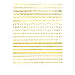 3d decalcomanie di adesivi per nail art, timbratura d'oro, autoadesiva, per le decorazioni delle punte delle unghie, modello a catena, 90x77mm, Formato del pacchetto: 95x138 mm