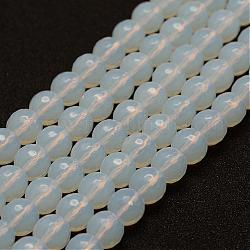 Filamenti di perline Opalite, tondo, sfaccettato, 8mm, Foro: 1 mm, circa 49pcs/filo, 14.9 pollice (38 cm)