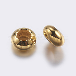 Perles en laiton, rondelle, or, 6x3mm, Trou: 3mm