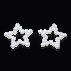 Anneaux de liaison en plastique imitation perle abs, étoiles, blanc crème, 11.5x12x2mm