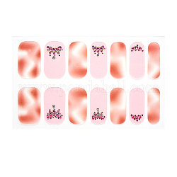 Full Cover Nombre Nagelsticker, selbstklebend, für Nagelspitzen Dekorationen, rosa, 24x8 mm, 14pcs / Blatt