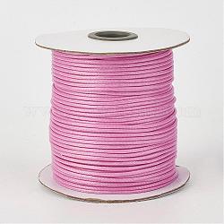 Экологически чистый корейский вощеный шнур из полиэстера, розовый жемчуг, 2 мм, о 90yards / рулон (80 м / рулон)
