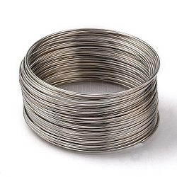 Stahlarmband Memory-Draht, Platin Farbe, 20 Gauge, 0.8 mm, 55 mm Innen Durchmesser, ca. 1150 Kreis/1000g.