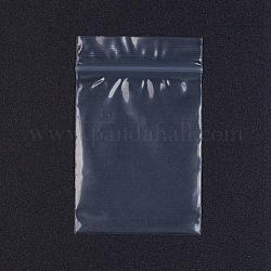 Plastic Zip Lock Bags, Resealable Packaging Bags, Top Seal, Self Seal Bag, Rectangle, White, 6x4cm, Unilateral Thickness: 2.1 Mil(0.055mm), 100pcs/bag