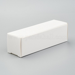 Складная коробка из крафт-бумаги, для упаковки помады, прямоугольные, белые, 15.9x5x0.15 см