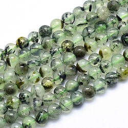 Chapelets de perles en préhnite naturelle, ronde, grade AB, 10mm, Trou: 1mm, Environ 39 pcs/chapelet, 15.1 pouce (38.5 cm)