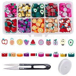 SUNNYCLUE 200Pcs 10 Style Handmade Polymer Clay Beads, Mixed Color, 20pcs/style