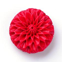 Cinnabar Beads, Flower, Red, 40x41.5x15mm, Hole: 2mm