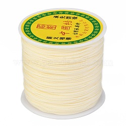 Filo di nylon intrecciato, cordoncino cinese per annodare cordoncino per bordare gioielli, chiffon al limone, 0.8mm, circa 100iarde/rotolo