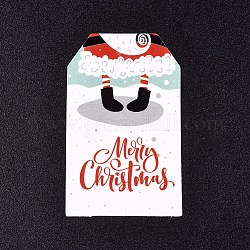 Etichette regalo in carta, tag hange, per arti e mestieri, per Natale, con motivo di Babbo Natale, colorato, 50x30x0.3mm, Foro: 5 mm