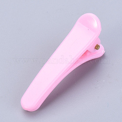 Pinzas para el cabello de plástico cocodrilo, rosa perla, 35.5x8mm