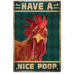 GLOBLELAND Funny Chicken Head Vintage Metal Tin Sign Art Plaque Poster Retro Metal Wall Decorative Tin Signs 8×12inch for Home Kitchen Bar Coffee Shop Club Decoration