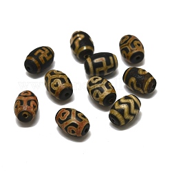 Perline dzi stile tibetano, agata naturale perle, tinto, riso, Modelli misti, 13.5x10mm, Foro: 1.6 mm