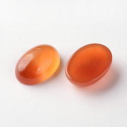 Agata naturale cabochon ovale, arancio rosso, 18x13x6mm