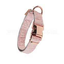 Collier pour chien en nylon avec boucle à dégagement rapide en fer or rose, collier de sécurité réglable pour chien, rose, 350~500x20mm