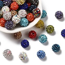 Glas Strass Ton pflastern runde Perlen, pp 15, Mischfarbe, 10 mm, Bohrung: 1.8 mm, 6 Reihe Strass